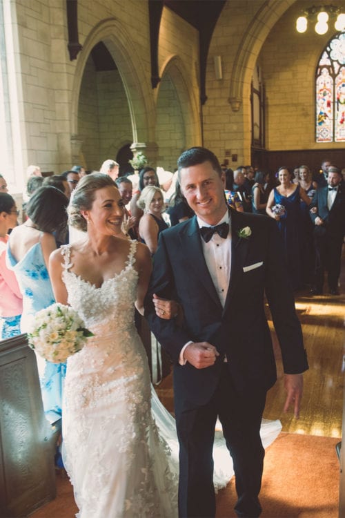 Real Weddings | Vinka Design | Real Brides Wearing Vinka Gowns | Claire and Paul in church