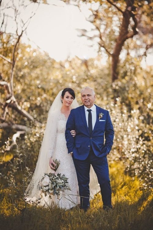 Real Weddings | Vinka Design | Real Brides Wearing Vinka Gowns | Jade and Brett outdoors photo