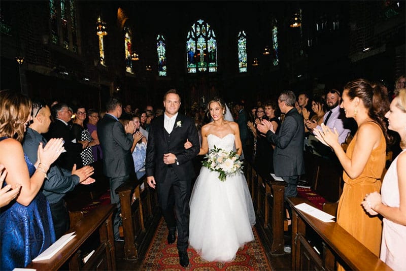 Testimonials | Vinka Design | Real Bridal Reviews from Our Clients | Stacey and Hamish walk down the aisle