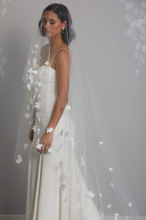 Vinka Design Bridal Accessories - Bridal veil - Sakura - custom made veil available from Vinka Design Auckland bridal store.