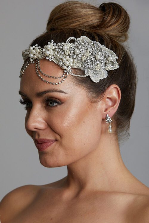 Vinka Design Bridal Accessories - Bridal headpiece - Gatsby - custom made headpiece available from Vinka Design Auckland bridal store.