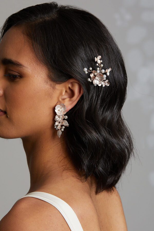 Vinka Design Bridal Accessories - Bridal headpiece - Irina Rose Gold - custom made headpiece available from Vinka Design Auckland bridal store.